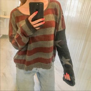 Brandy Melville American flag sweatshirt nwot ✨